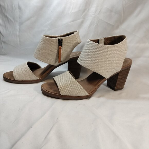 Toms Majorca Heeled Canvas Sandals - Picture 1 of 11
